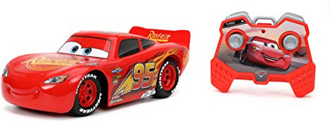 Jada Toys Pixar Cars 1:24 Lightning McQueen RC Remote Control Car 2.4 GHz Red Toys for Kids