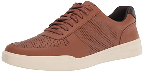 Cole HAAN Mens Grand Crosscourt Modern Perforated Sneaker, British TAN Leather/Ivory, 8.5-M US