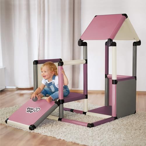 Quadro Adventure Home – Estructura Modular de Escalada y Torre de Juegos para niños, 220 Piezas, a Partir de 6 Meses, Interior/Exterior, Resistente a los Rayos UV, Fabricado en Alemania (Berry)