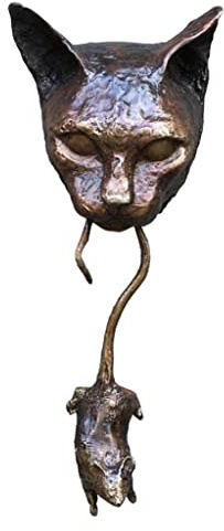 U/ D Katze beißen Maus Türklopfer Skulptur Ornament Haustür Wand Haus Garten Hinterhof Kunst Dekor Wandbefestigung Statue Indoor Outdoor Dekorationen