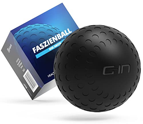 G-IN Fascia-rulle allt-i-ett fascia-set med massageboll och duoball [halkfri] inkl. online-träning med tenm-gaffel – ryggrulle rygg hals