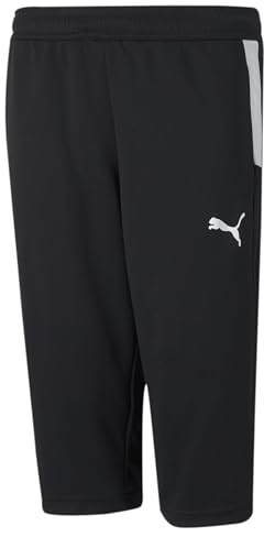 PUMA Boys Teamliga Training 3/4 Pants, Black-white, Medium US
