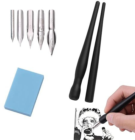 Zeichenfeder, Federhalter für Comics Kalligraphie Set, Federhalter Und Halter Set, Schönschreibfüller, Kalligrafie Set, für Zeichnungen für Karikaturisten Und Künstler