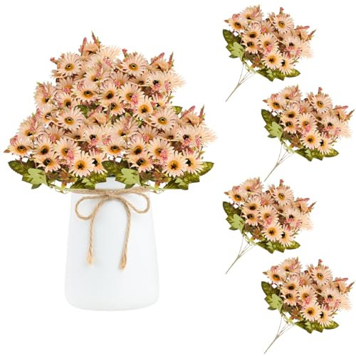 astylishome Ramo de flores artificiales para tumba, margaritas artificiales de seda sintética, flores silvestres de plástico, ramo de margaritas falsas para decoración de interiores y exteriores 3320