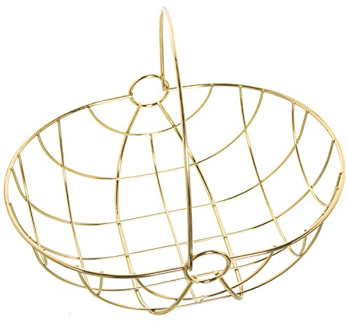 FRUTERO C/ASA METAL DORADO 29X22X12/24,5CM