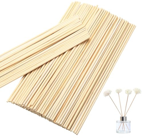 KOXXIAMOQ 250 Piezas Palitos de Madera, 300 mm x 4 mm Palos Madera Manualidades, Varillas de Maderas, Listones Palillos de Redondos para Carpintería Tallar Modelismo DIY Decoración(Redondos)
