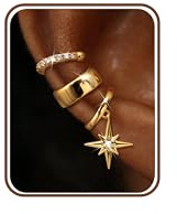 MILACOLATO Ear Cuff Örhängen Kvinnor Guld Utan Hål Örhängen Kvinnor Örhängen Med Justerbar Hypoallergen Falsk Helix Icke-Piercing Justerbar Clip