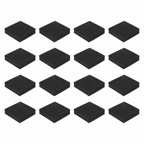 sourcing map Single Sided Speaker Isolation Pads, 80mmx80mmx20mm Square Black Non Slip EVA Acoustic Foam Pads Feet Anti-Vibration Base for Decks Speaker Subwoofer HiFi Sound System, Pack of 16
