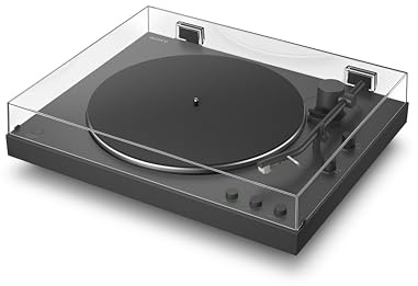 Sony PS-LX3BT kabelloser Bluetooth-Plattenspieler mit vollautomatischer Wiedergabe, Hi-Res Audio, Riemenantrieb, integriertem Phono-Vorverstärker, 2 Geschwindigkeiten und Staubschutzhaube – Schwarz