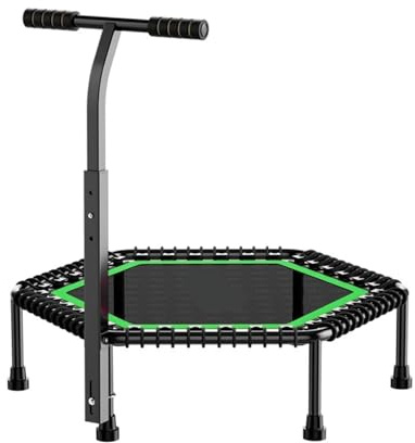 Trampolino Elastico Da Interno Trampolino da fitness 50 con ventosa silenziosa, lunghezza della maniglia regolabile, for adulti e bambini, for allenamento rimbalzo elastico for interni(50in Green)