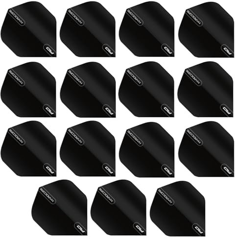 RED DRAGON Hardcore XT Black Extra Thick Standard Dart Flights - (5 Sätze pro Packung)