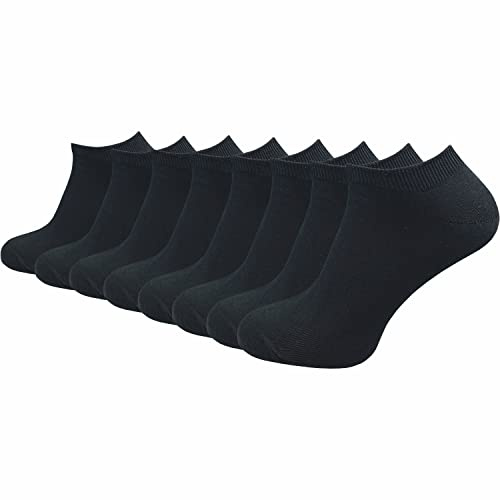 GAWILO Calcetines deportivos para hombre y mujer hechos de 100% algodón puro (8 pares) | calcetines cortos y delgados naturales | sin costuras apretadas sobre los dedos de los pies