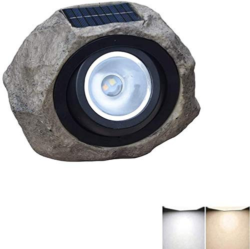 WRMING LED Lamparas de Jardin Solar para Exterior, Luces de Pedestal Resina, luz calida y luz blanca, LED Faros de Columna Impermeable Farolas Solares Iluminación de Jardín