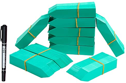 Lot de 1 000 étiquettes pour plantes, 10,2 cm en plastique pour pots de fleurs, étiquettes imperméables pour bac à semences, vert