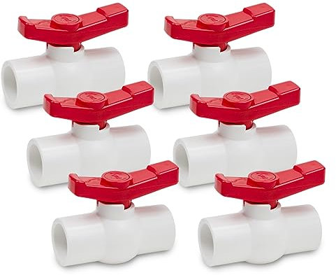 Bwintech 2 Piezas 40MM PVC Válvula de Bola, Grifo de Agua Válvula de Bola de Stop, 90 Grados de Operación Mango Válvula Accesorios de Tubería