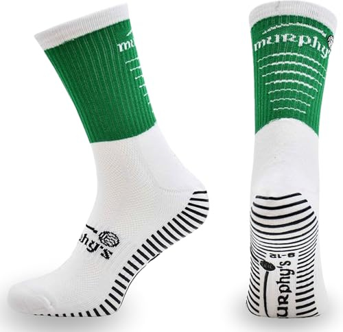 Murphys Unisex Pro Mid Gaa Grip Adult Mens Sport Socks, Green/White, 9-12 EU