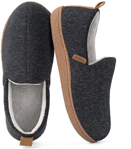LongBay Women's Memory Foam Slippers Ladies Summer House Shoes Black, 5-6