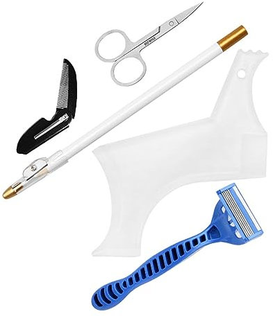 MERRYHAPY Bartpflegeset Mit Bartformer Bartstift Klappkamm Rasierer Und Bartschere Für Männer Bartpflegeanzug Mit Anspitzerfunktion in Verschiedenen Farben