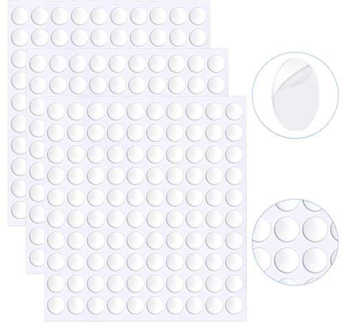 300 Stück Doppelseitige Klebepunkte, Rund Transparente Transparente Doppelseitige Aufkleber, Abnehmbare Keine Spuren Punkt Aufkleber für Ballon, Festival-Dekoration, DIY Basteln (10 mm)