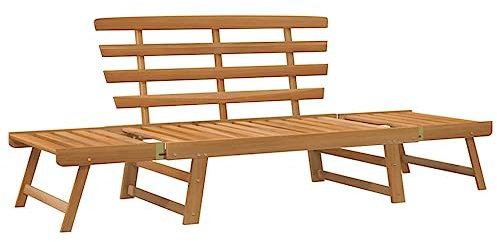 ULUYYUC Banc à bière, petit balcon, pique-nique, jardin, 2 en 1, 190 cm, en bois d'acacia massif, pour balcon, cour, parcs, terrasse