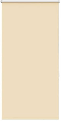 vidaxl roller blind blackout for home/office - beige polyester, 70x175 cm, drill-free/screw mounting