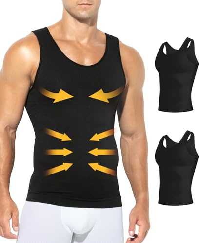 Casey Kevin Herr Kroppsformare Formande Linne för Män Kompression Tröja Väst Bantning Ärmlös Linne Slimming Bodyshaper