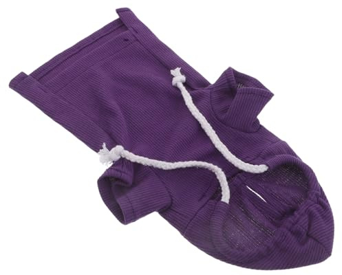 TOGEVAL Sudadera Capucha para Hurones Morada Tamaño M, Ropa de Abrigo de Forro Polar Ligera y Cálida para Mascotas Pequeñas como Conejos y Hámsters, Protección contra Frío y Viento