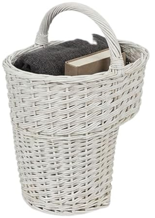 Hieftan Wicker Stair Baskets, Step and Stair Basket Large with Handle for Carrying and Storage, Rectangular