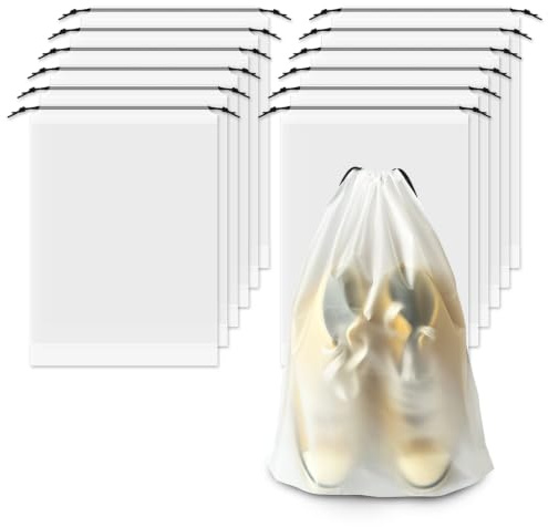 12 Pack Shoe Bags for Travel Clear Drawstring Shoe Bag Travel Essentials