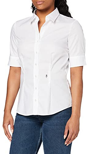 Seidensticker Damen Bluse - Hemdbluse - Bügelfrei - Slim Fit - Kurzarm - Uni - 100% Baumwolle