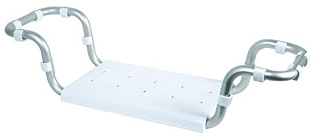 SEDILE PER VASCA DA BAGNO - SENZA SCHIENALE - LARGHEZZA REGOLABILE + MANIGLIA DI SICUREZZA PVC FISSAGGIO A MURO CM.45 - CONFORME NORMATIVA CE