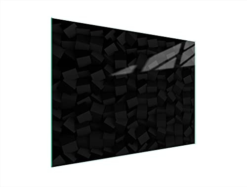 DarHaus Tabla de cortar de cristal, tabla de cocina de vidrio, tabla de vidrio para cortar y servir alimentos, cubierta para la placa de cocina, medidas 40 x 30 cm, NEGRO