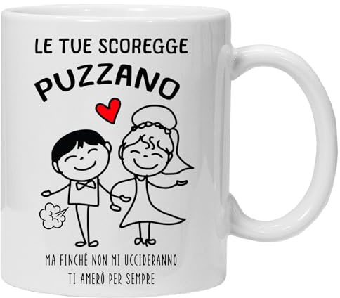 Jungle Mug Tazze marito e moglie, Le tue scoregge puzzano, tazze fidanzato, Idea Regalo Festa Di Compleanno,Idee Regali Originali Natale, tazze (Bianco)