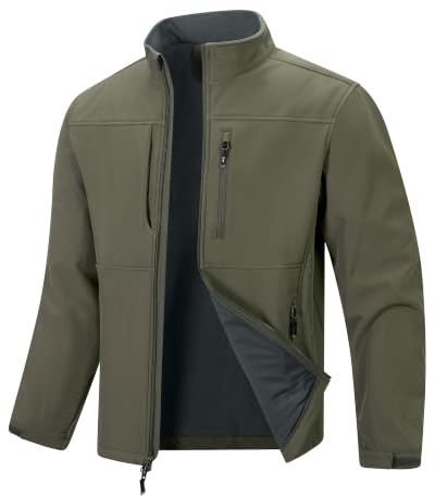 33,000ft Men's Softshell Jacket Waterproof Golf Jackets Warm Fleece Jackets
