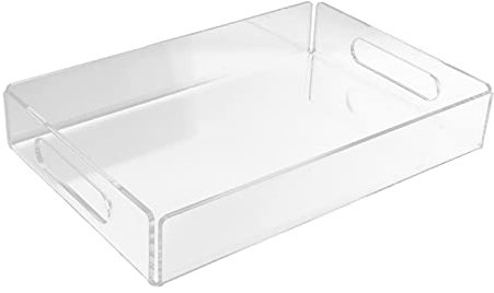 Plateau de Service en Acrylique, Plateau de Petit Déjeuner Léger, Plateau à Fromage avec Poignées pour Hôtel KTV