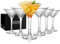 Cambareign Martini Glasses Set of 6, 180ml Crystal Cocktail Glasses, Lead-Free Martini Glass for Espresso, Margarita, Cocktail, Champagne, Gin, Wine, Party Drinks