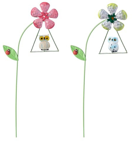 Lot de 2 piquets décoratifs de jardin, piquets de jardin en métal, piquets décoratifs de jardin, piquets décoratifs de jardin pour jardin, pelouse,