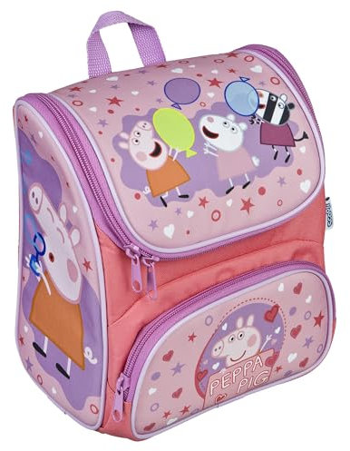 Scooli - CUTIE Vorschulranzen Peppa Pig - Hauptfach und Vortasche - gepolsterte Träger und Rücken - Ideal für Kinder ab 3 Jahren