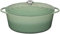 Küchenprofi Cocotte en fonte ovale avec couvercle Jade 35 cm Cocotte à gratin cocotte émaillée pour tous les types de feux (y compris induction) pour braiser, cuire au four, rôtir