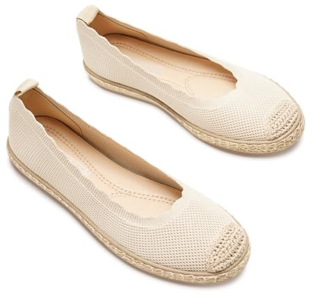 GLAMORA Ballerine Donna Espadrillas Maglia Elasticizzata Scarpe Basse Slip On Traspiranti Comode Leggere Punta Rinforzata Suola Gomma Antiscivolo Calzata Morbida Estive