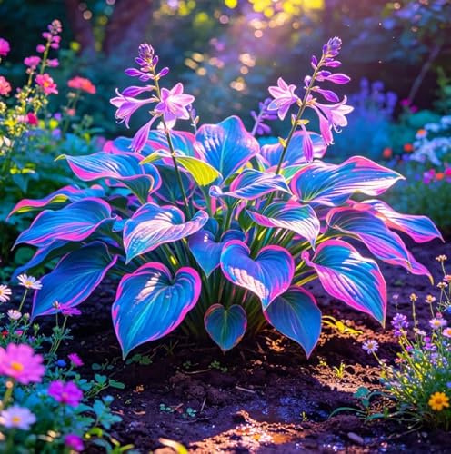 Hosta variegata - Facile da curare - Ideale per piantare a più livelli in giardini e aiuole-4 root-H