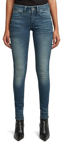 G-STAR Lynn Mid Waist Skinny Jeans Mujer, Azul (Medium Aged 60885-6550-071), 33W / 30L