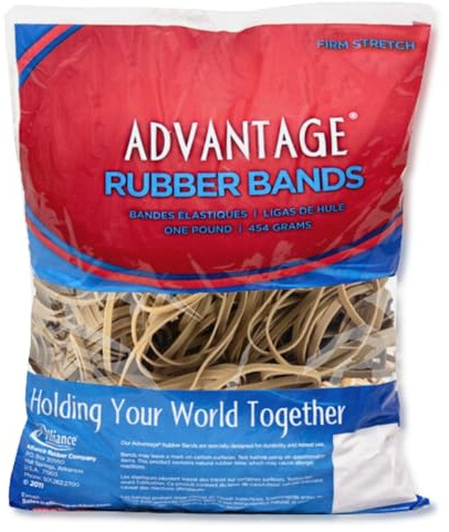 Alliance Rubber 26334 Advantage Rubber Bands Size #33, 1 lb Bag Contains Approx. 600 Bands (3 1/2 x 1/8, Natural Crepe) Beige