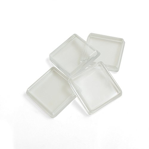 Design61 Lot de 4 Protectores para Patas de Mesa, Patins de Meubles pour Pieds Carrés, Patins de Piano, Protection du Sol, Embouts de Pieds, Transparents, 30 x 30 mm