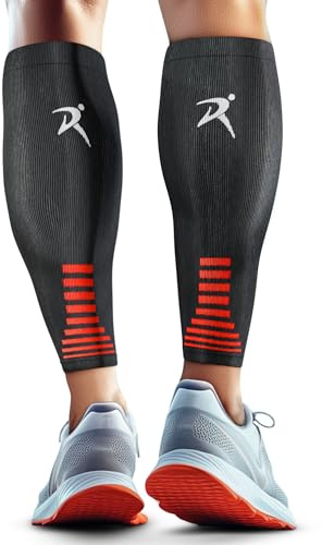 Rymora Calf Compression Sleeves for Men & Women (Ideal for Sports, Running, Shin Splints & More) (One Pair) (Black) (Extra Large) [XL]