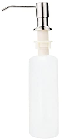 JZK Distributeur Savon pour évier Cuisine avec Bouteille 300ml Distributeur de Savon intégré en Acier Inoxydable brossé pour évier Cuisine, Distributeur de Liquide Vaisselle pour évier de Cuisine