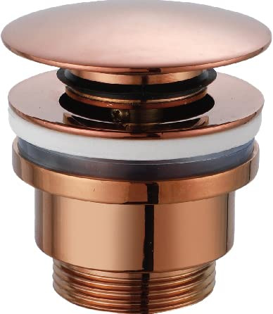 Mice - Piletta click clack adatta per lavandini e bidet, facile installazione, universale, con o senza troppopieno, pop-up, colore oro rosa brillante - VCC016