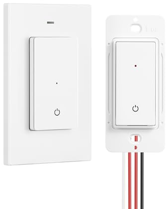 DEWENWILS Wireless Light Switch and Receiver Kit, No in-Wall Wiring Required, Remote Control Switch Lighting Fixture for Ceiling Lights, Fans, Lamps,100 Ft RF Range, Programmable