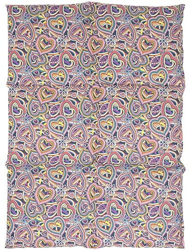 Linfrökudde stor 6 kammare 40 x 30 cm – organiskt tyg Psykedelisk Heart – värmekudde kornkudde