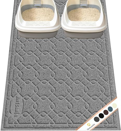 Motsamla Cat Litter Box Mat, 47 x 32 XL Large Kitty Litter Trapping Mat Keep Floor Clean, Litter Box Mat Scatter Control, Waterproof, Easy to Clean, Durable Large Size Litter Mats for Floor